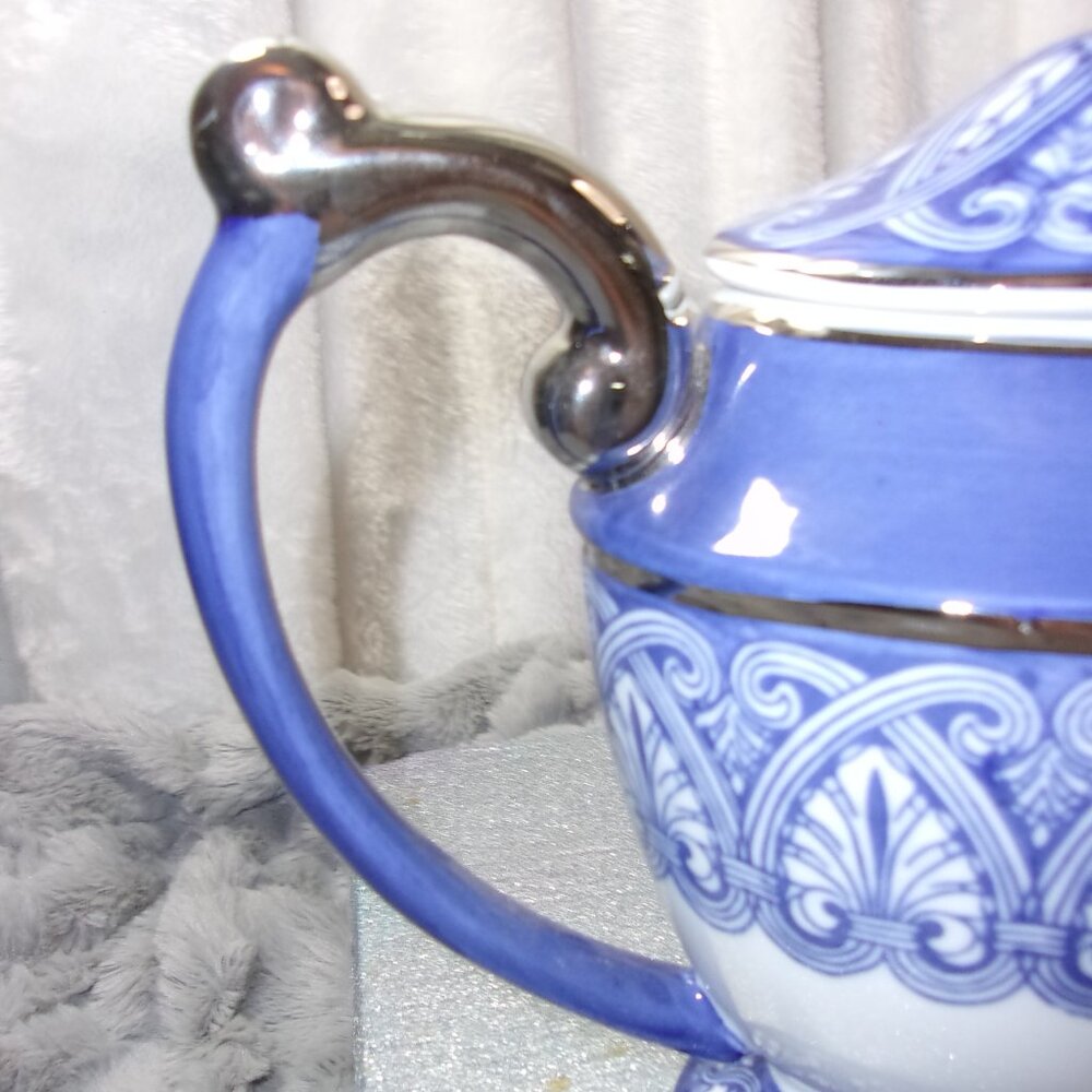 H-359 BOMBAY CERAMIC CHIOISERIE TEAPOT - Picture 5 of 16